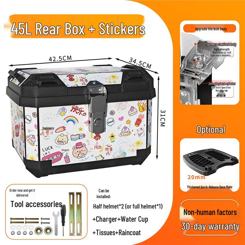 Large Capacity Alloy Trunk for Yadea, Aima, TaiLing, Ninebot, and Limi Electric Scooters