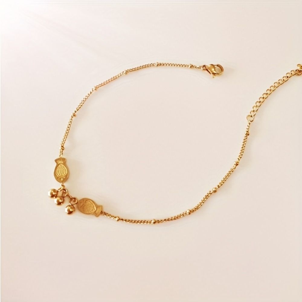 

Mini Fish Pendant Gold Anklet Gold Plated Small Fish Bracelet Women s Jewelry For women