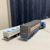 TOMYTEC Scale N Gauge Diecast Model Cars by Isuzu Giga Shipping Container Truck and Nissan Diesel C800 Live Fish Transport Truck of 1/150 (set 2).