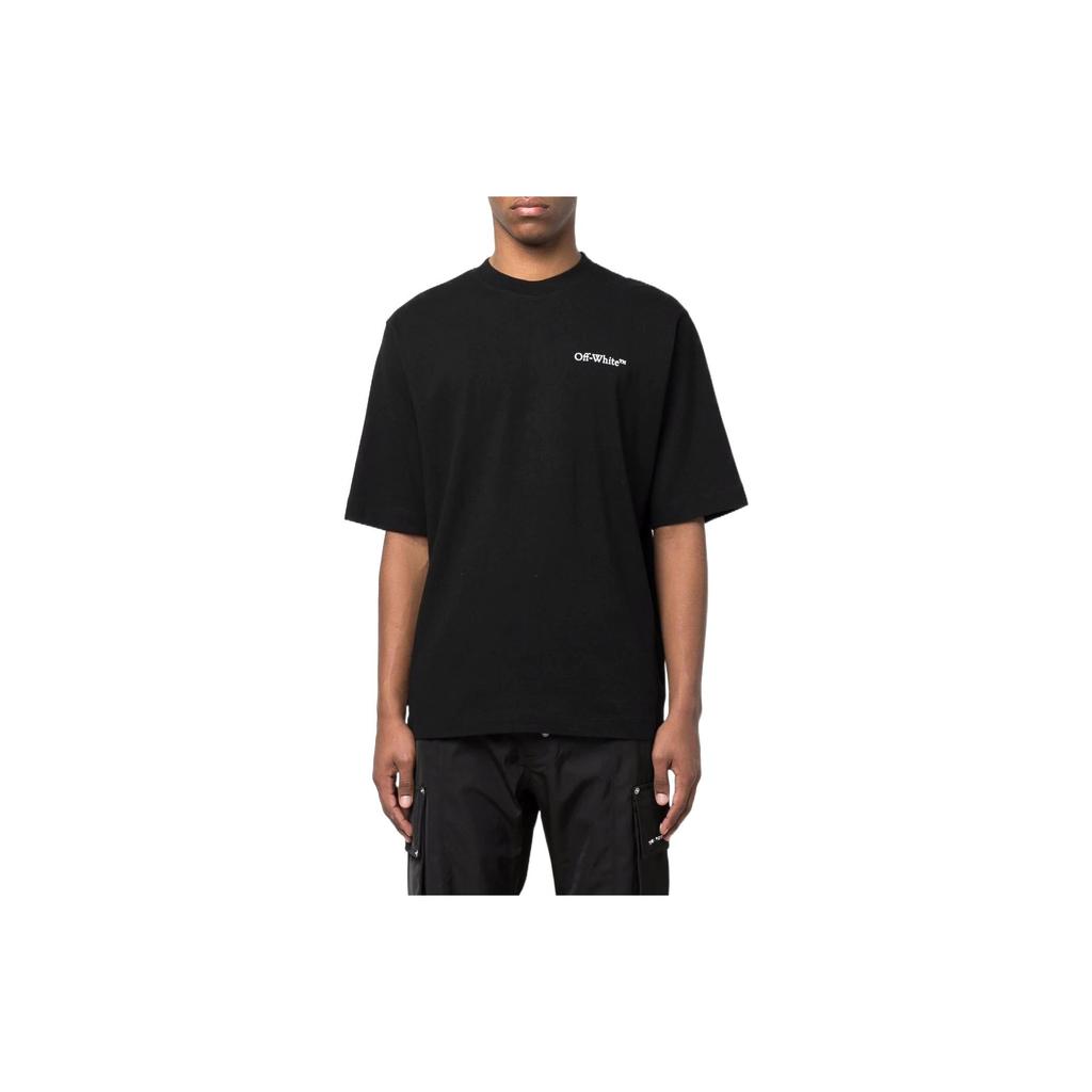 Off-White Caravaggio Crowning Skate Tee Black/White Men Tops OMAA119S22JER0041001