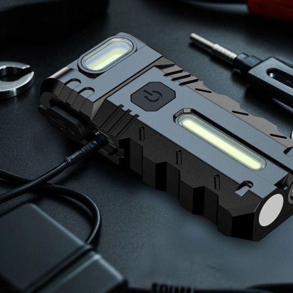 1000mAh Battery Magnetic LED Flashlight 180 Degree Rotating Head USB Rechargeable EDC Pocket Torch Waterproof Design