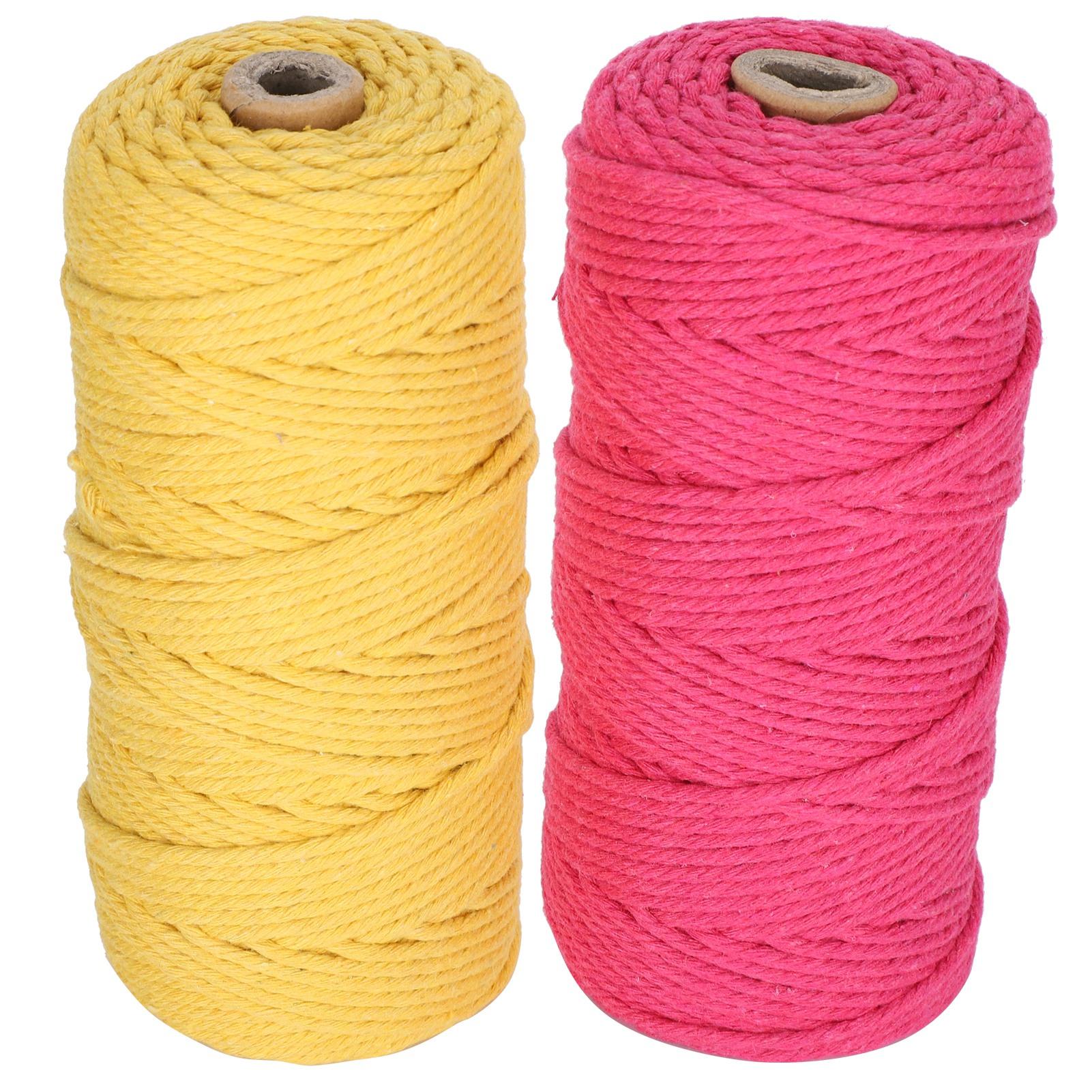 

Natural Cotton Rope Macrame Cord Single Strand Knitting Yarn Handicrafts DIY 3mm 100meter