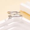 European & American Women's Stainless Steel Double Heart Geometric Open Ring