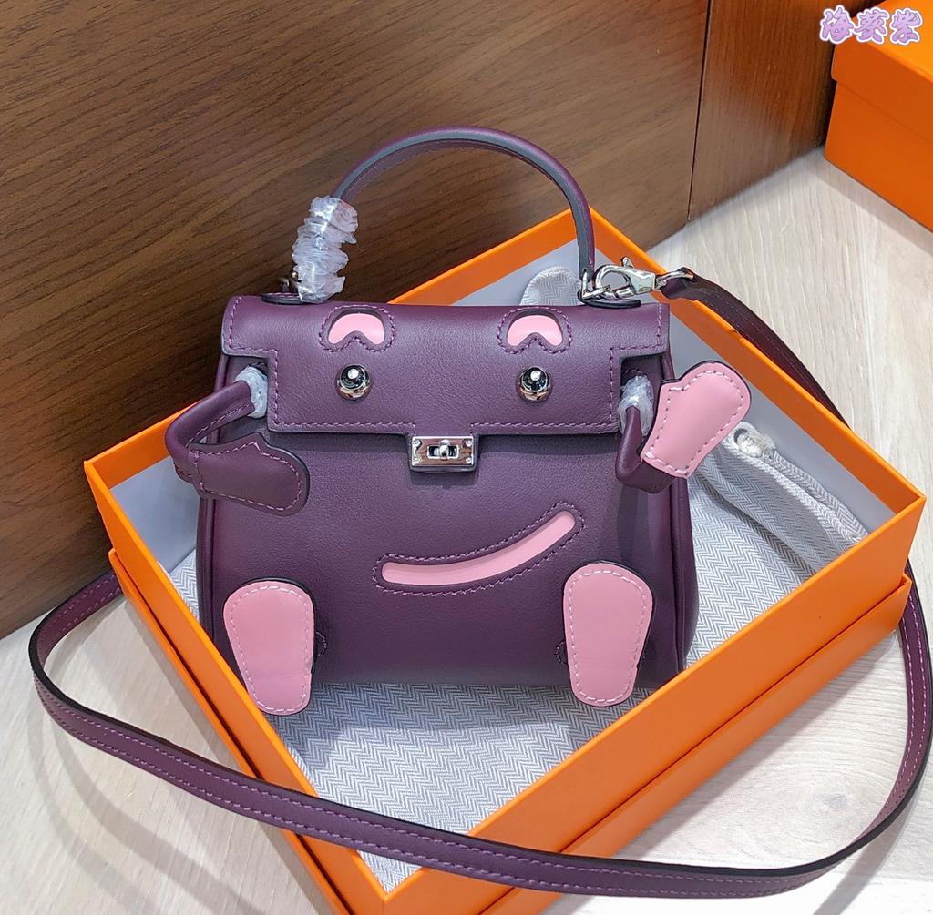 High-end Top Layer Cowhide Millennial Doll Smiley Face Bag Mini Bag New Women's Bag One-shoulder Crossbody Bag