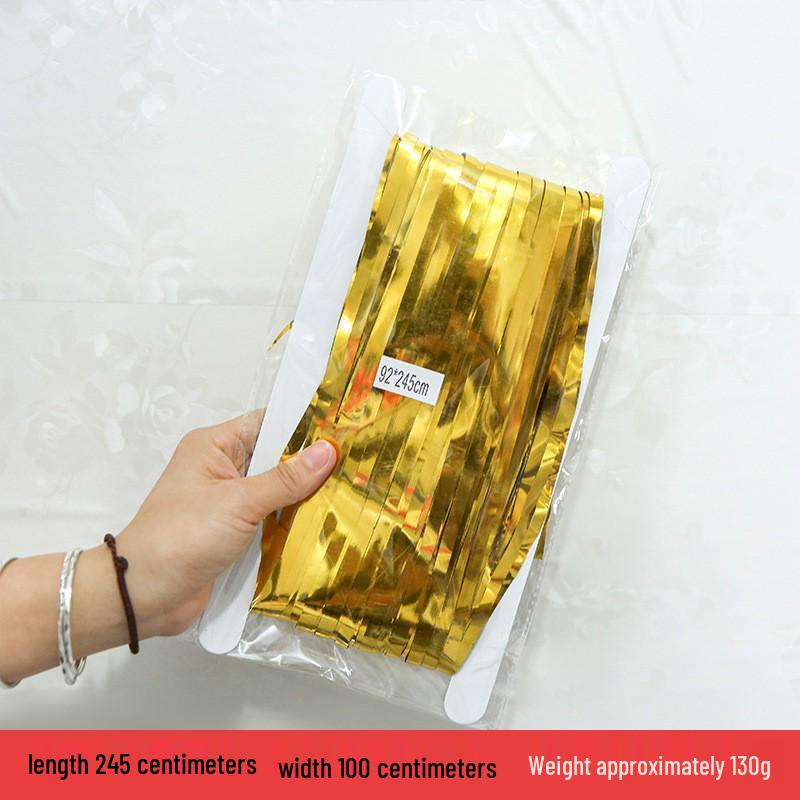 Colorful Rain Silk Door Curtain for Birthday Party Decoration, 1x2.45 meters