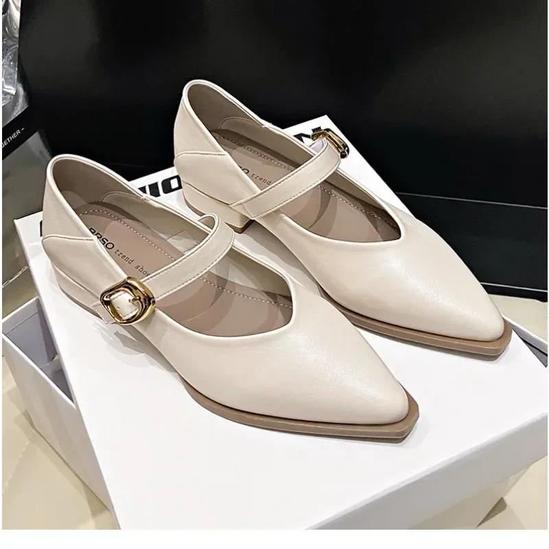 New Style Fashionable Comfortable Elegant Toe Shoes Women's Sweet Cool Mary Jane Shoes Evening Night Versatile Scoop Shoes