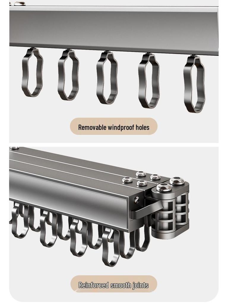 Wall-Mounted Retractable Folding Clothes Drying Rack for Indoor/Balcony Use