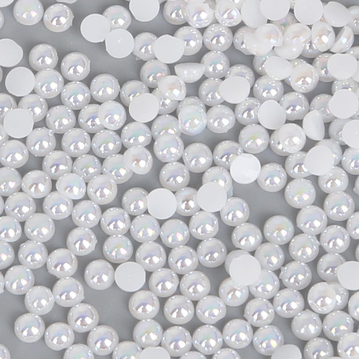 

DIY Handmade Bow Hair Accessory Materials: Half-Sided ABS Pearl Patch & Colored Flat Beads.