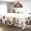 1pc Easter Bunny & Egg Tablecloth, Wrinkle-Resistant, Machine Washable, Scalloped Edge, Animal Print, Rectangle for Home, Picnic