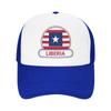 Summer Mesh Sun Hats Liberia Country Badge Liberia Flag Summer Baseball Cap Trucker Hat  Unisex Unisex Breathable Baseball Caps