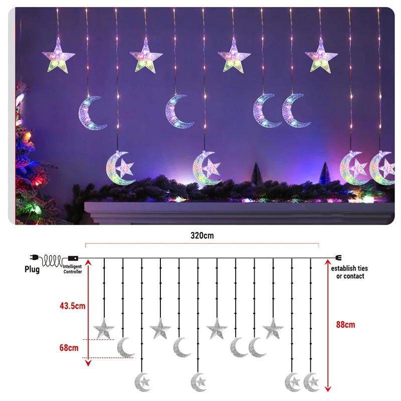 Beautiful Creative Christmas LED Light String Wish Ball Stars Decoration Lamp Wedding Holiday Party Atmosphere Lantern