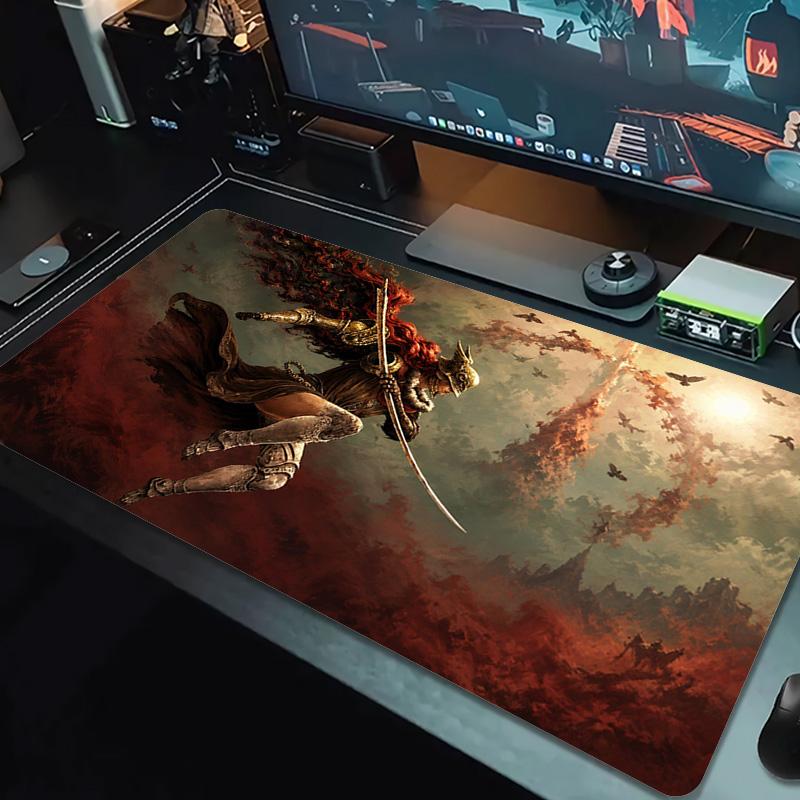 ELDEN RING Farbiges Mauspads Großes Gaming-Tischkissen Rutschfestes Laptop-Tablet Großes Mauspads XXL Matte Mini-PC Spielmatte Mit Verriegeltem Rand