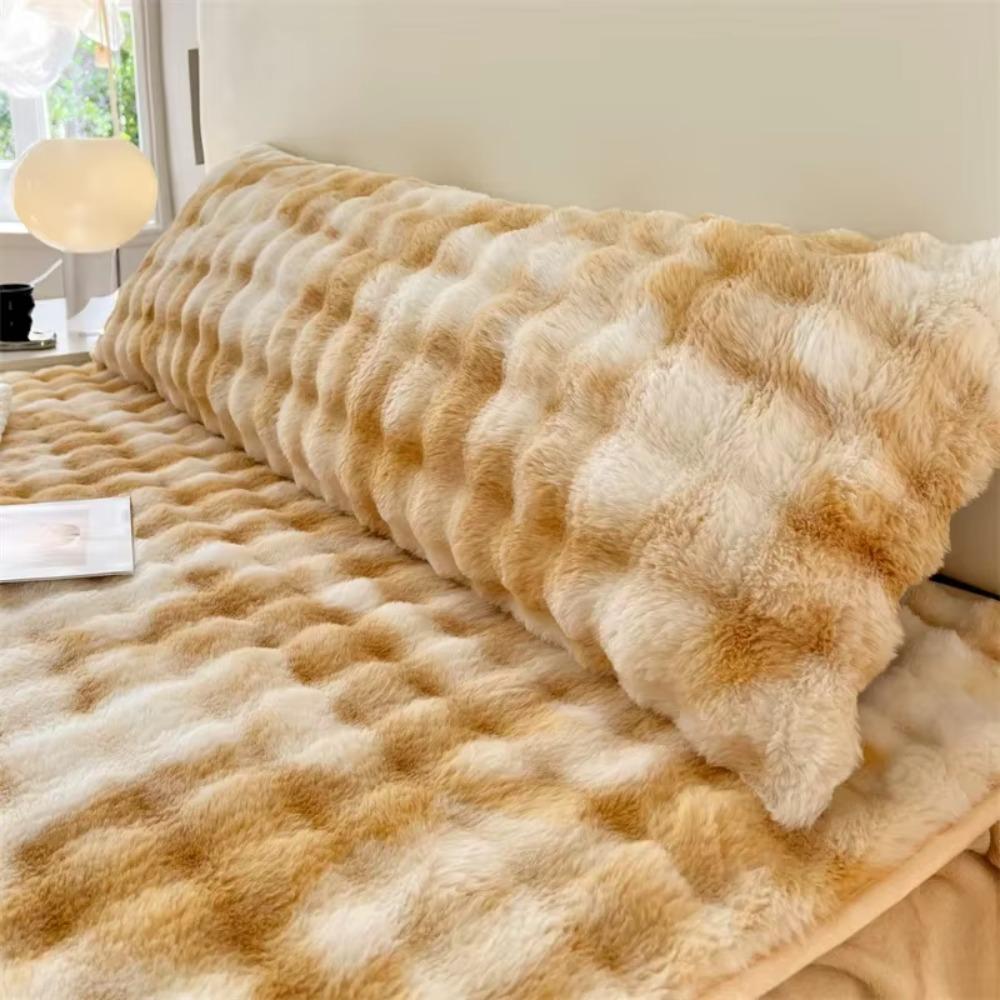 Soft Winter Pillow Cover Extended Double People Pillow Plush Long Pillowcase King-size Bed
