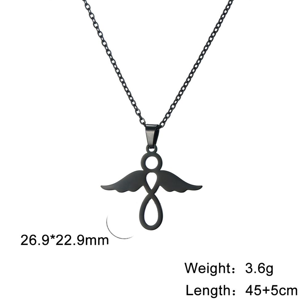 Cazador Angel Pendant Necklace for Women Christian Amulet Neck Chain Angel Baby Stainless Steel Jewelry Birthday Gifts New