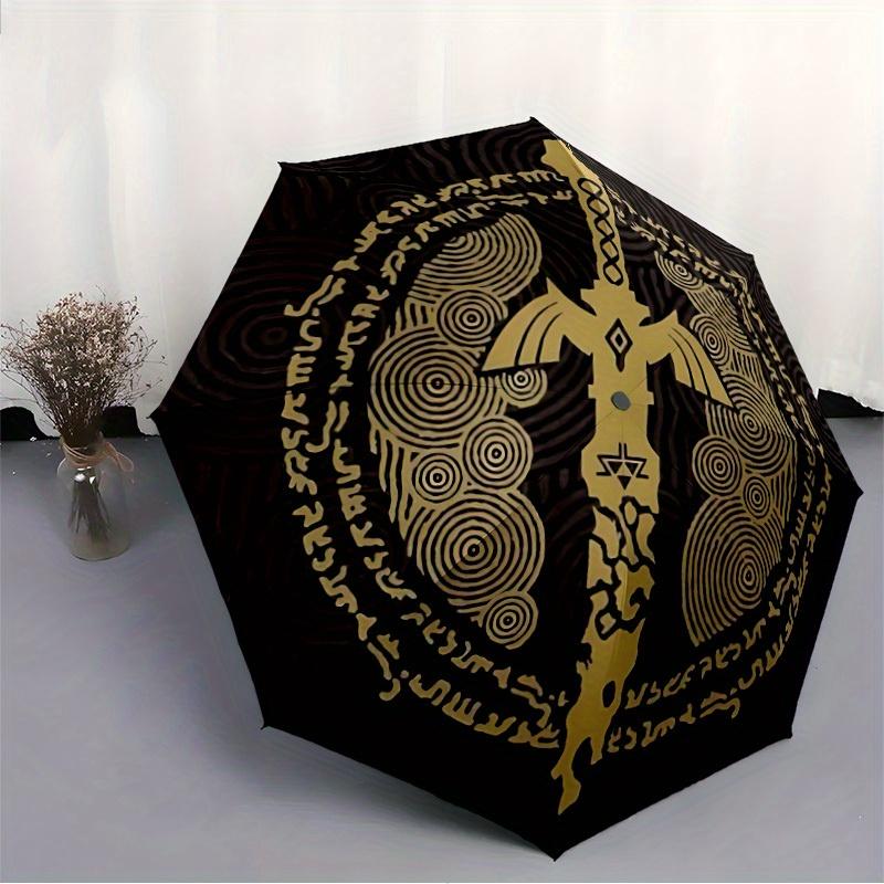 Legend of Zelda Automatic Folding Umbrella with Sturdy Iron Frame, Portable Compact Travel Umbrella All-Season Use Parties030