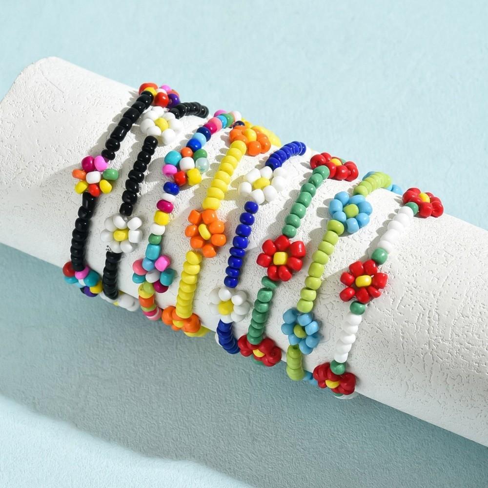 8pcs Bohemia Elastic Beaded Bracelet Multi Beaded Charms Bracelet Set  Summer