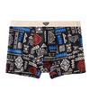 Men's Retro Printed Mid-Waist Breathable Boxer Briefs
