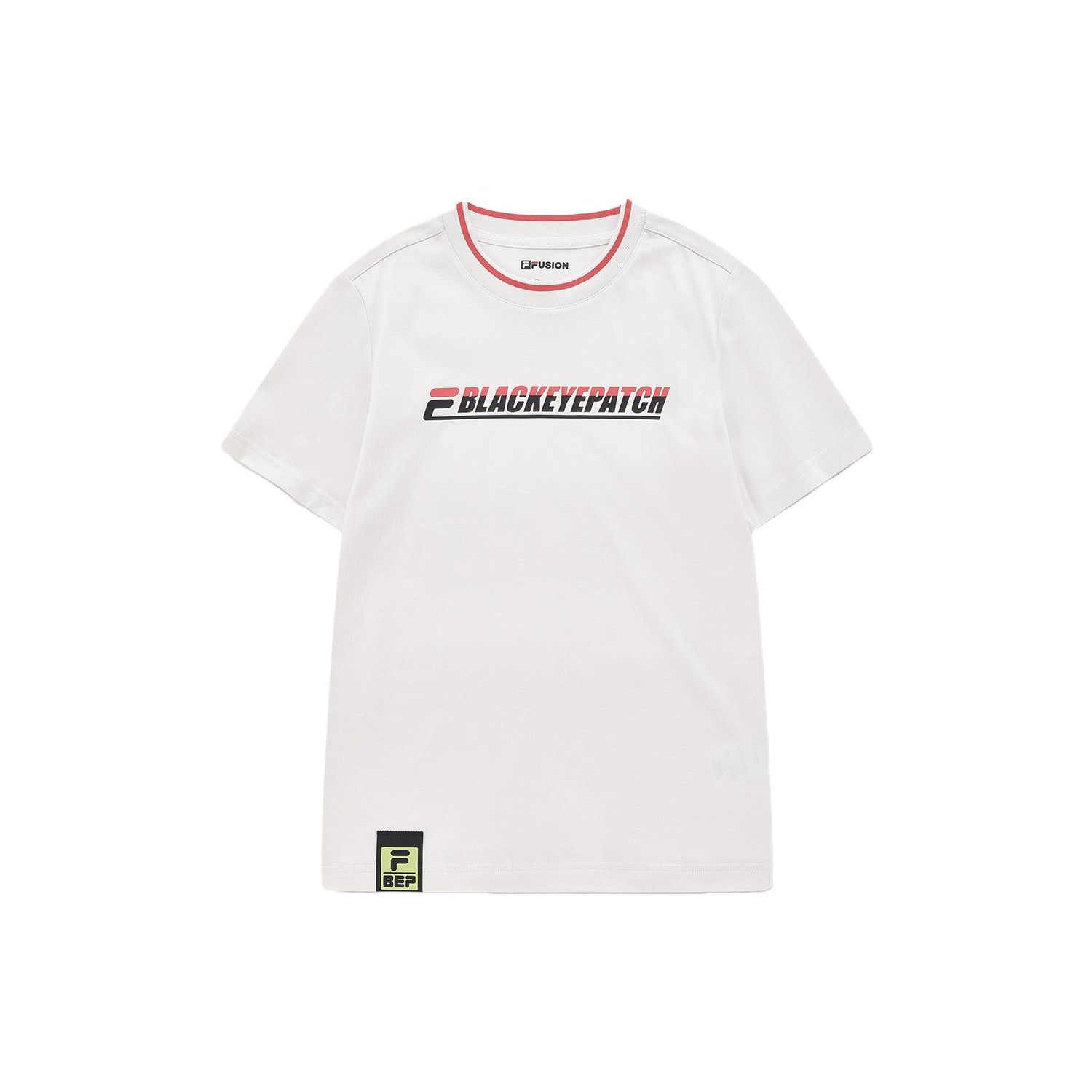 

FILA Letter Print Slim Fit Short Sleeve T-Shirt Women Tops Lactose-White T11W339104FBG S