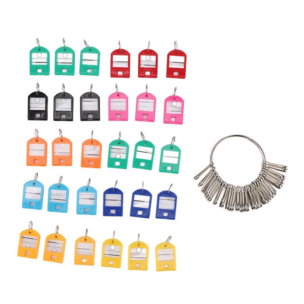 30pcs Iron Split Ring Keychain Plastic Material Key Labels Multi Keys Holder Key Organizer  Houses