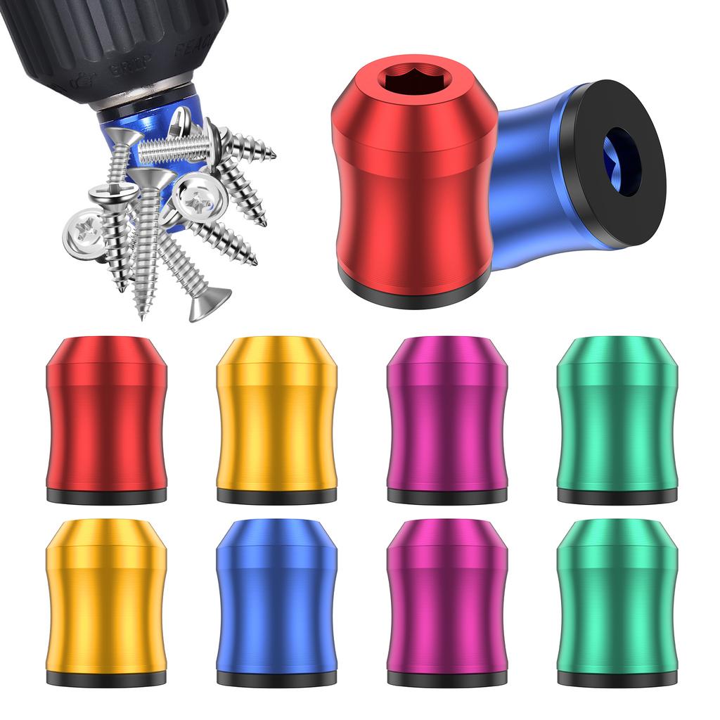 3/10Pcs Magnetic Screw Ring for Drill 1/4inch/6.35mm Hex Magnetic Screw Holder Magnetic Screwdriver Drill Bit Holder