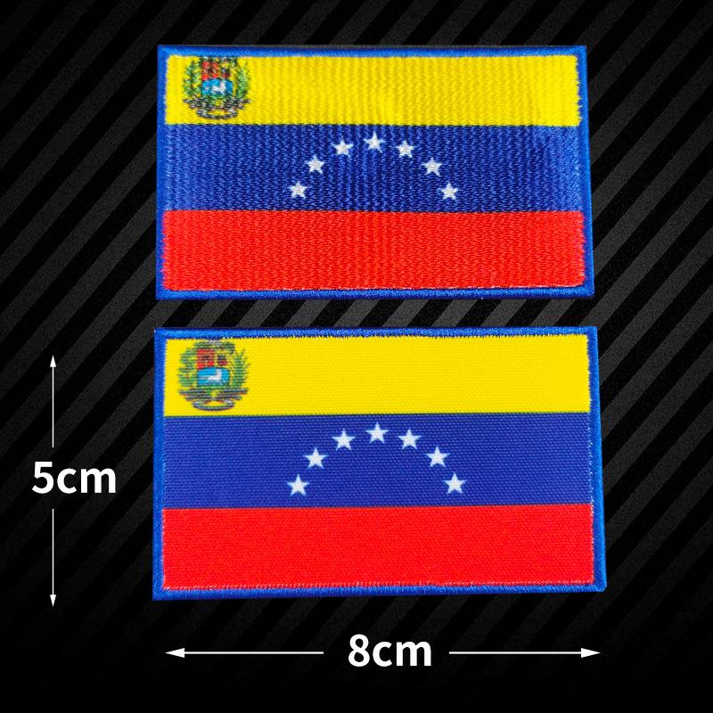 5 Stück Weltflagge Stickerei Stoffaufkleber Armband Klettverschluss DIY Aufnäher Stickerei Stoffaufkleber