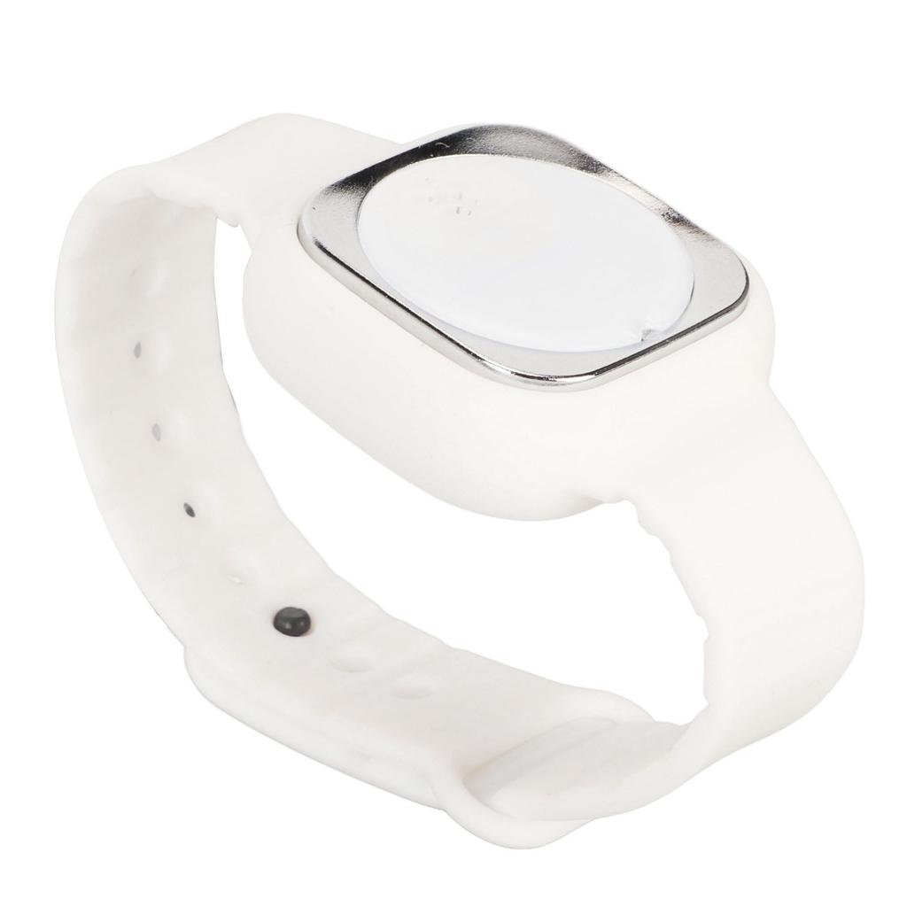 Ultrasonic Repellent Bracelet Watch with Clock Function USB Rechargeable Waterproof Repeller Wristband White