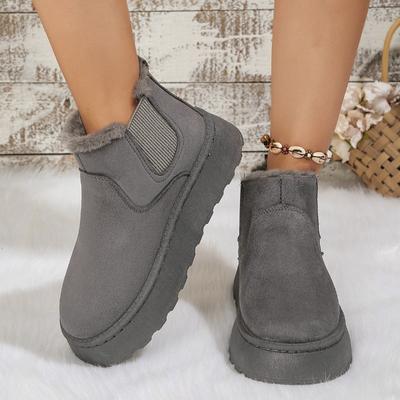 Bottes de neige d'hiver pour femmes en peluche chaussures plates chaudes pour femmes chaussures plates décontractées bottines pour femmes bottes de neige