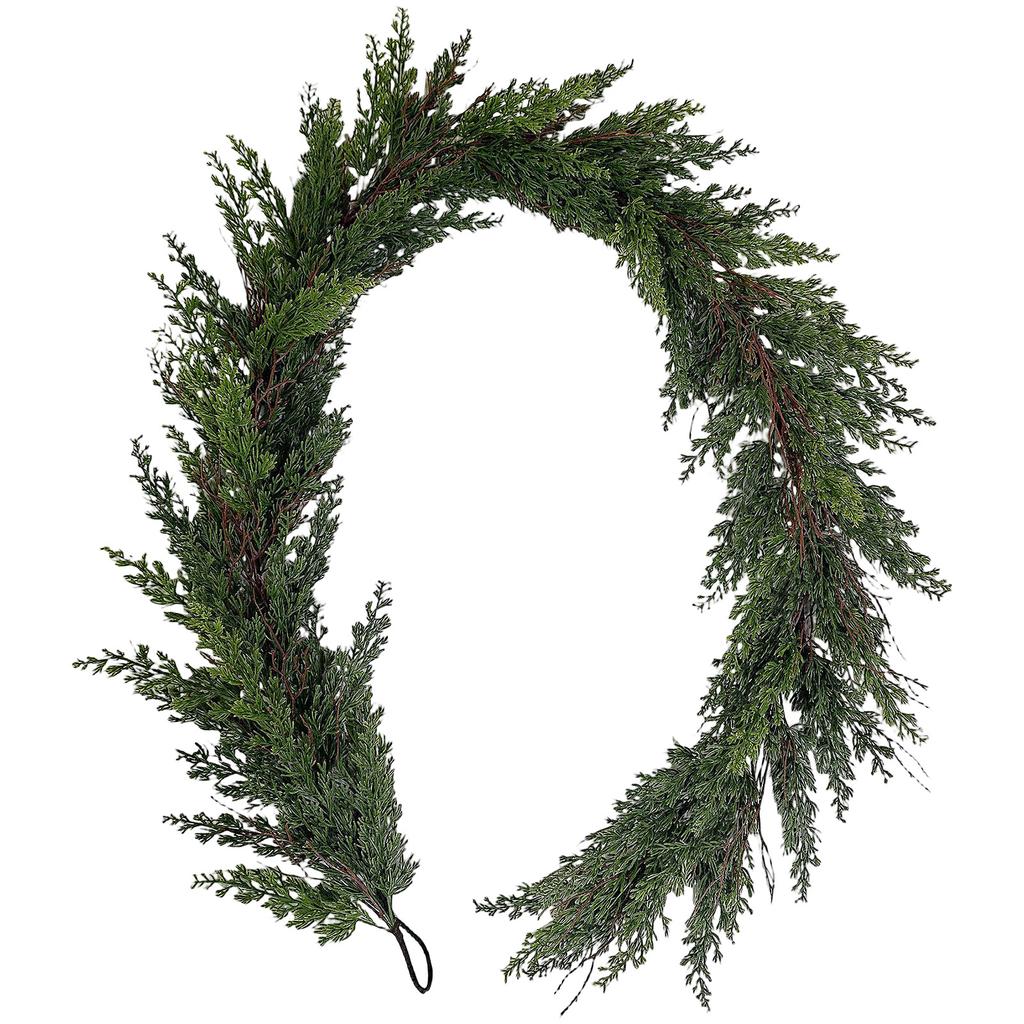 Christmas Cedar Garland Artificial Realistic Soft And Thickness Green Faux Cedar  Garland For Home Fireplace Indoor Outdoor Holiday Party Decoration