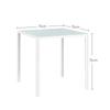 Square Dining Table for 4 People, Tempered Glass Tabletop, for Kitchen and Dining Room, 75 x 75 x 75 cm, White
