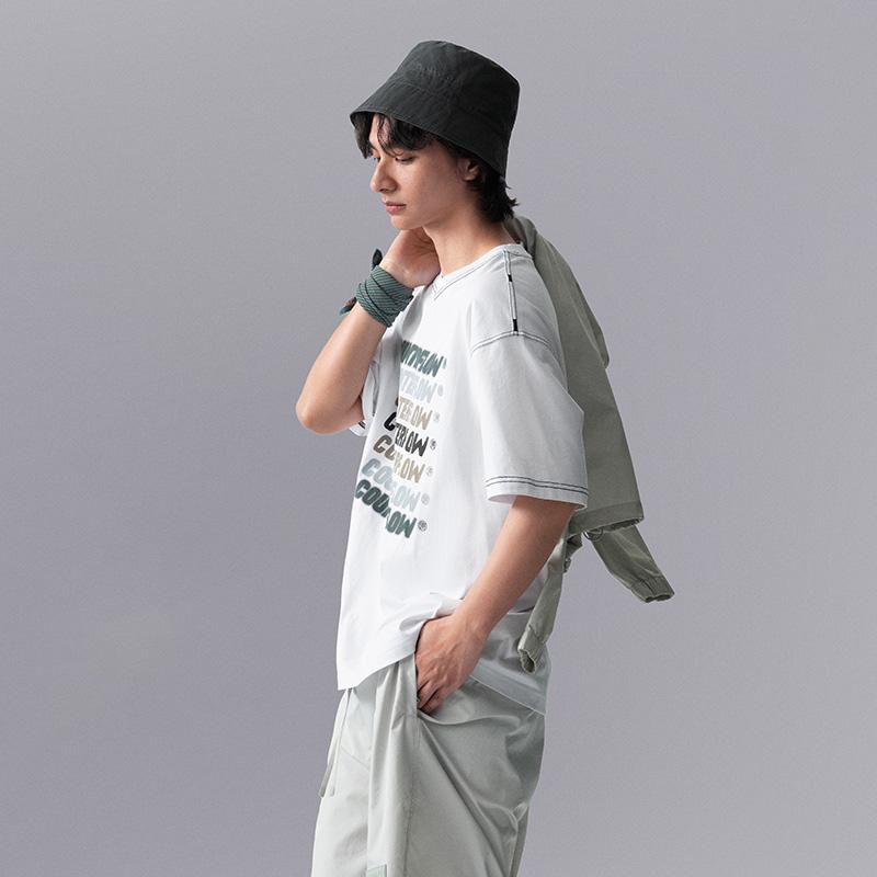 Li Ning CF Playful Attitude Letter Print Sports Knit Crew Neck Short Sleeve T-Shirt Men Tops ATSU613-3