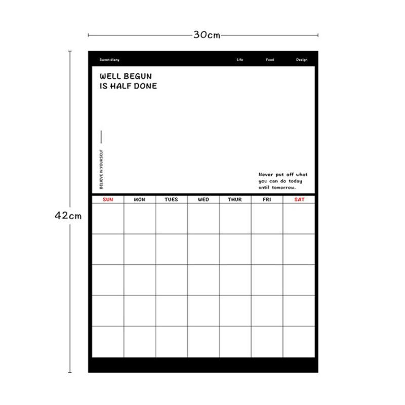 Erasable Magnetic Calendar & Whiteboard Sticker Set for Fridge – Customizable Planner & Message Board