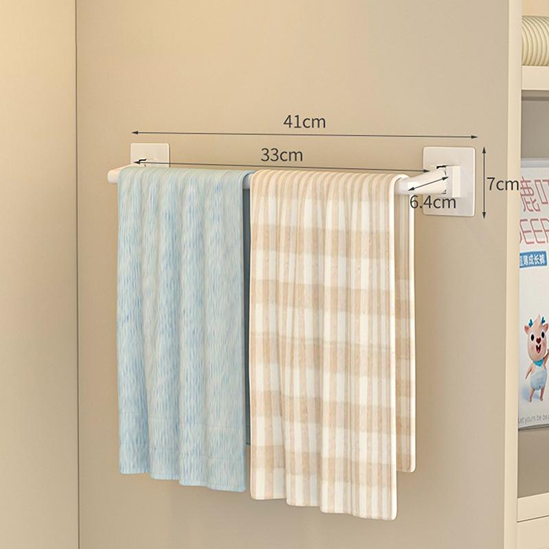 White Kids Wardrobe Hanging Rod Punch-Free Wall Mounted Hat Storage Rack With Clips Plastic Baby Saliva Towel Hook For Home