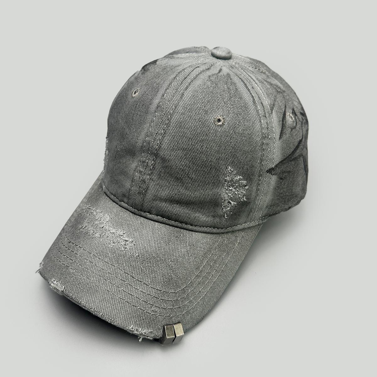 

Personal Broken Style Solid Rivet Baseball Hats New Men Women Sunshade Street Versatile Distress Fashion Outdoor Ins Peaked Caps 52-60cm