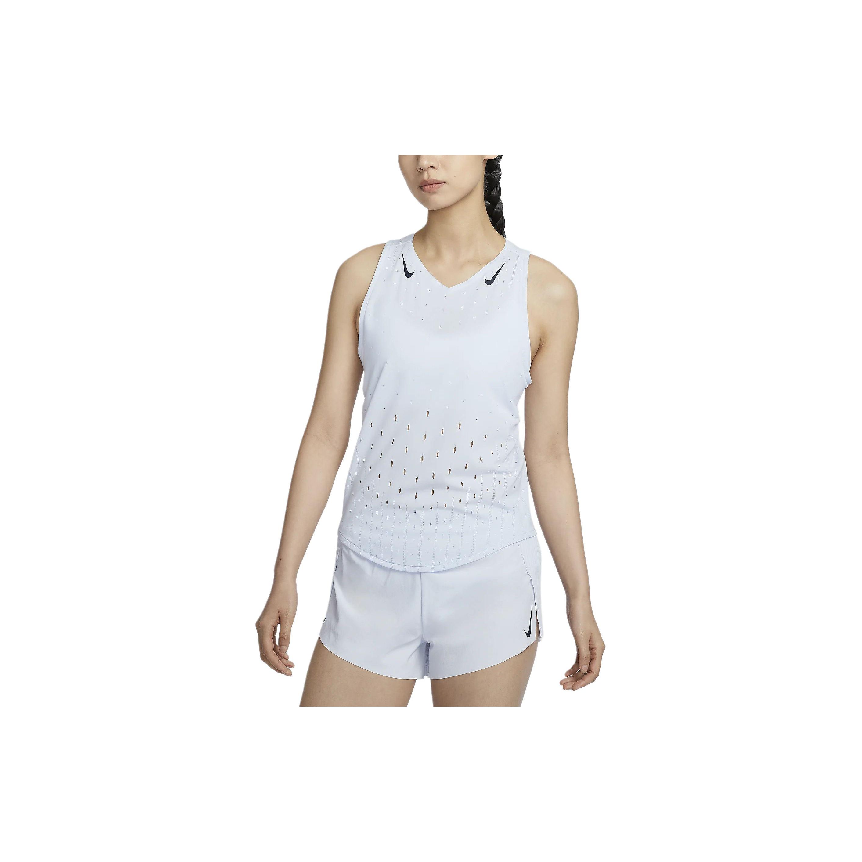 

Nike Логотип V-образный вырез Повседневный Быстросохнущий Дышащий Жилет без рукавов Женские топы Светло-голубой FN2505085 XL