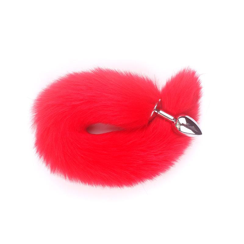 White Fox Fur Tail Metal Anal Plug - Adult Toy for Couples