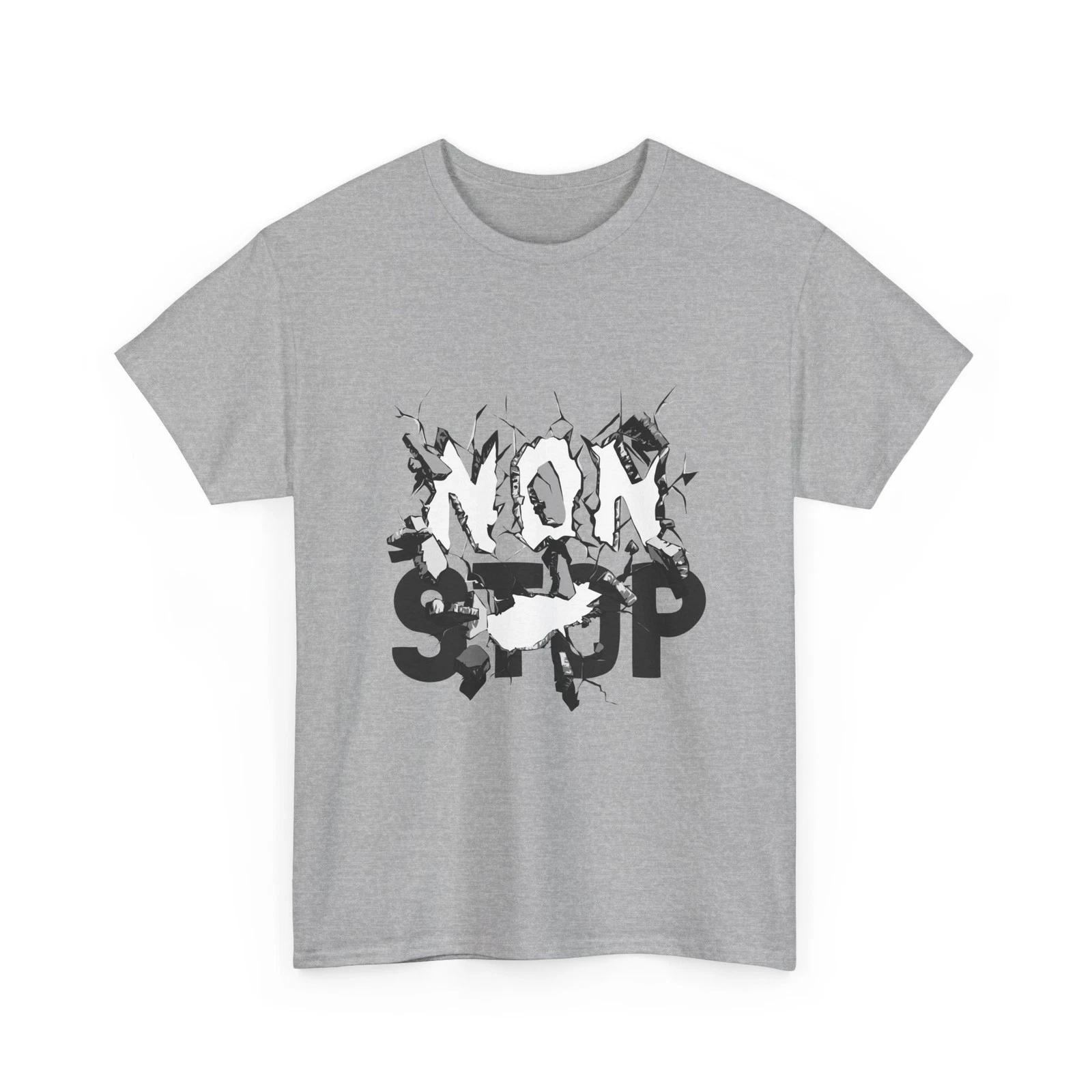 Non Stop Graphic Tee | Distressed text, Grunge Design, Cool T-Shirt, Cotton Tee S