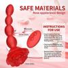 360 Rotation Butt Plug Vibrator with 10 Rotating&Vibrating Mode Prostate Massager Rose Shape Anal Beads Sex Toys for Women Man
