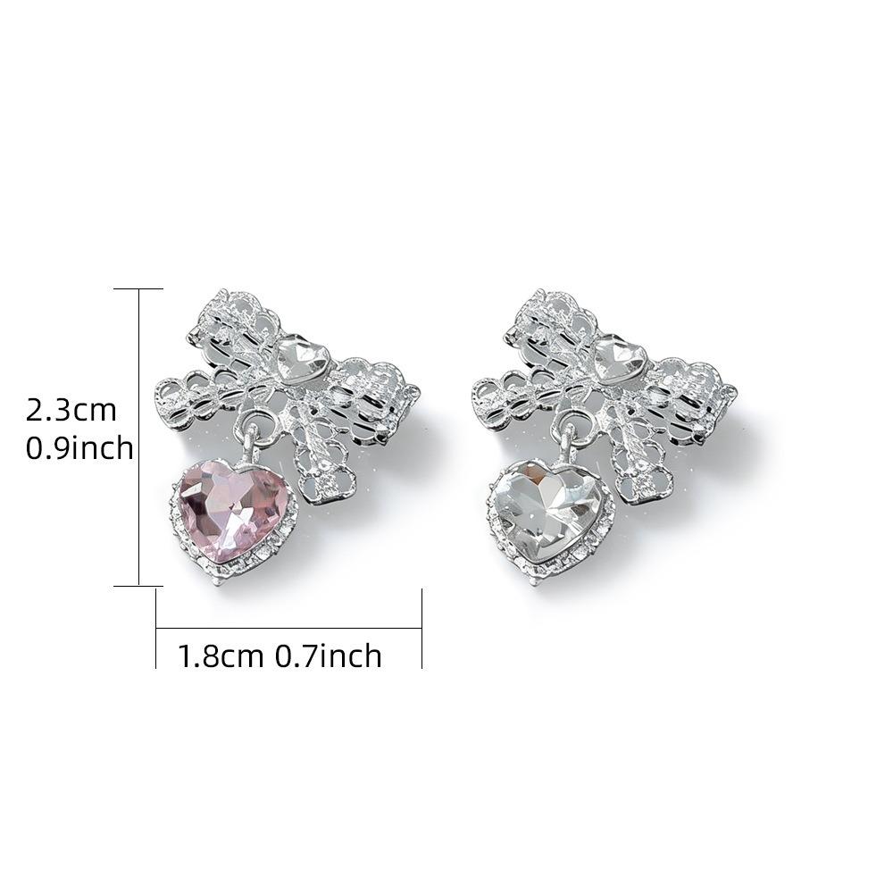 5Pcs Lace Bow Nail Charms Rhinestonesl Bow Pendant Nail Decor Cute Nail Decor  DIY Nails