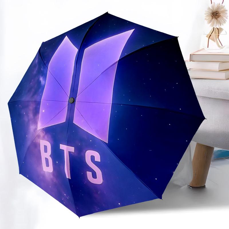 1pz Ombrello da Viaggio Compatto BTS con Apertura/Chiusura Automatica, Telaio Robusto a 8 Stecche per Uomo e Donna S1222016