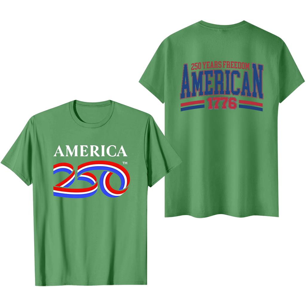 Men's Casual Short Sleeve T-Shirt 250 Years Anniversary Letter Print Crew Neck Cotton Blend Soft Fabric Comfortable Fit
