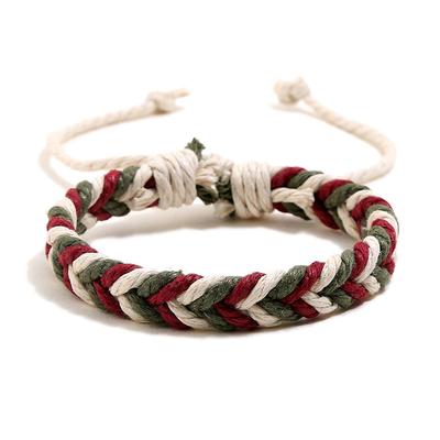 Ethnischer Stil Buntes Webseil Verstellbares Armband Handgemachte Hanfseil Armbänder Armbänder Für Paare Einfaches Schmuckgeschenk