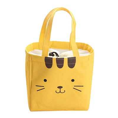 Cartoon Bär Katze Hase Canvas Lunch Cartoon Bär Katze Hase Taschen Kinder Thermische Handtasche Essen Isoliert Tragetasche