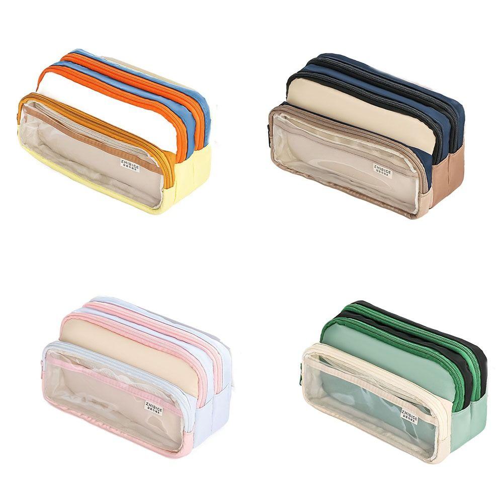 Multi-layer Stationery Storage Bag Large Capacity Pen Pencil Case Pencil Bag  Kids Gift