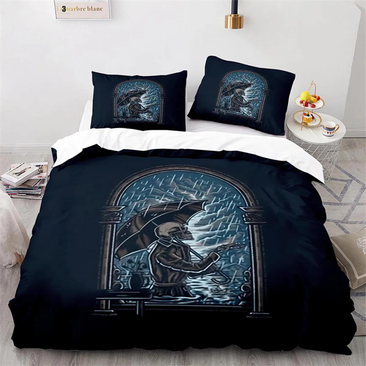 

Sugar Skul Rose Soft Duvet Cover Gothic Spoky Skeleton Skul Soft Duvet Cover Hor Theme Floral for Ten Adult People for Bedrom Decoration 100*200cm Single