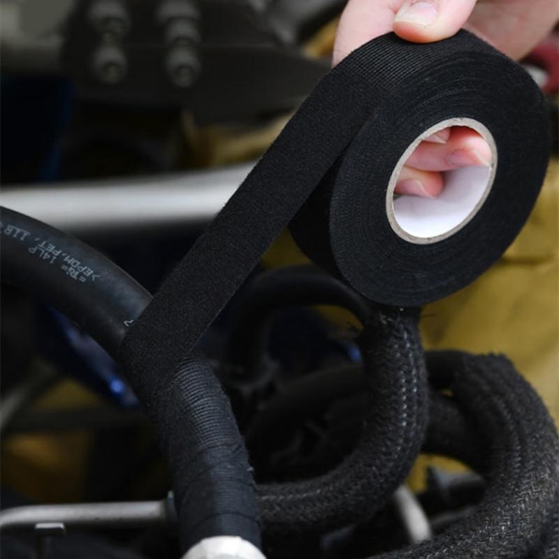 Wire Harness Automotive Cloth Tape Self-Adhesive Felt Cloth Electrical Tape Heat Resistant Harness Tape Easy to Use