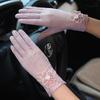 Women'S Lace Sunscreen Gloves Summer Ice Silk Gloves Outdoor Travel Cycling Driving Imitation Sliding Touch Screen Gloves