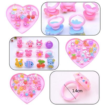 12/24/36 Pcs Lots Bulk Mixed Plastic Children Kids Boys Girls Cartoon Animal Flowers Fruit