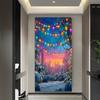 Copertura per Porta Scena Invernale con Neve Sfondo Fotografia Foresta Bianca Forniture Decorazioni Festa di Natale Interno Esterno