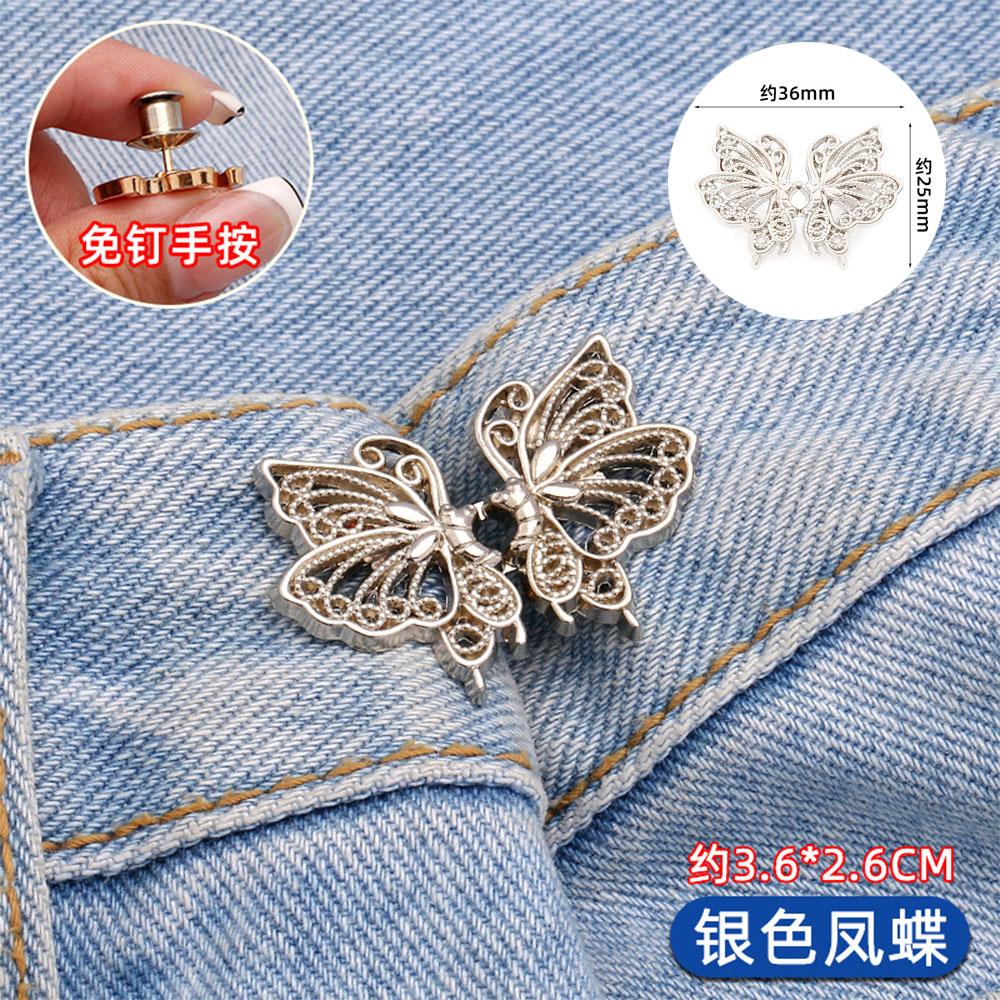 Waist Tightener Buckle Reducer for Loose Pants Removable Adjustable Jeans Buttons Pin Easy Install Clothing DIY Repair Tool Kit