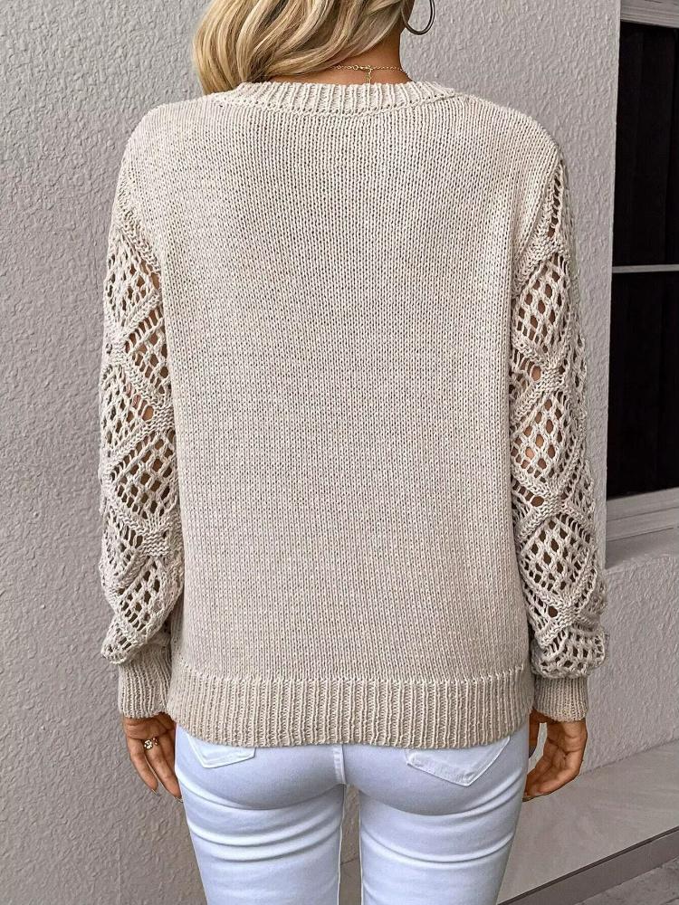 2026 Fashion Casual Sweaters Tops For Womens Solid V Neck Knit Sweater Fall Pullover Knit
